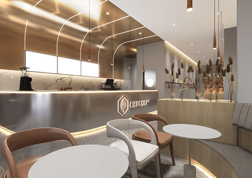 初茶（東莞萬科時富金色家園店）-現(xiàn)代風(fēng)奶茶店設(shè)計